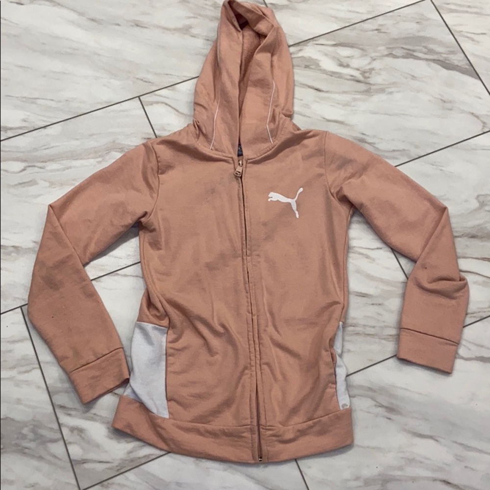 Light Pink Puma Zip Up Hoodie